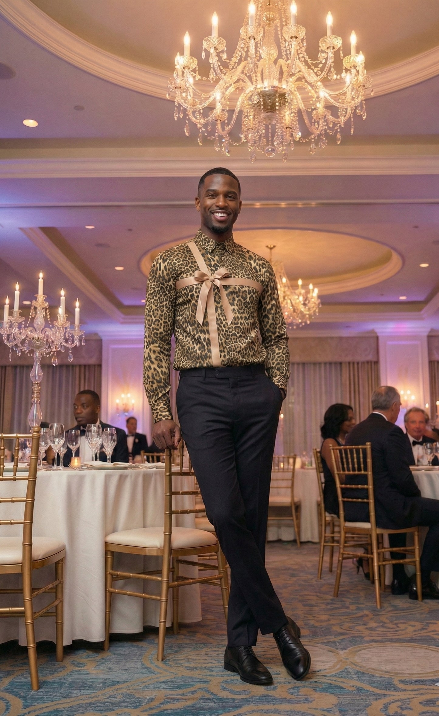 Unisex Leopard Halter Shirt