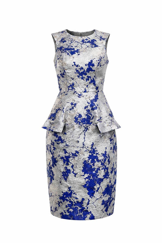 Orbit Brocade Peplum Busk Dress