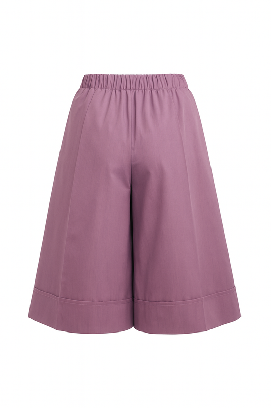 Mauve Tailored Culotte Shorts