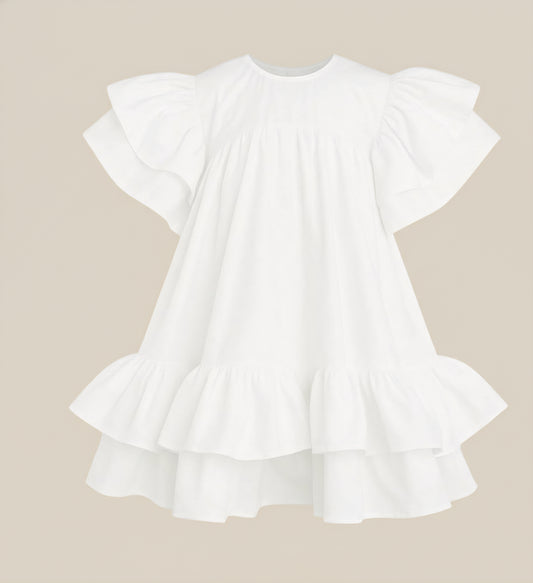 The Flutter Sleeve Cotton Dress