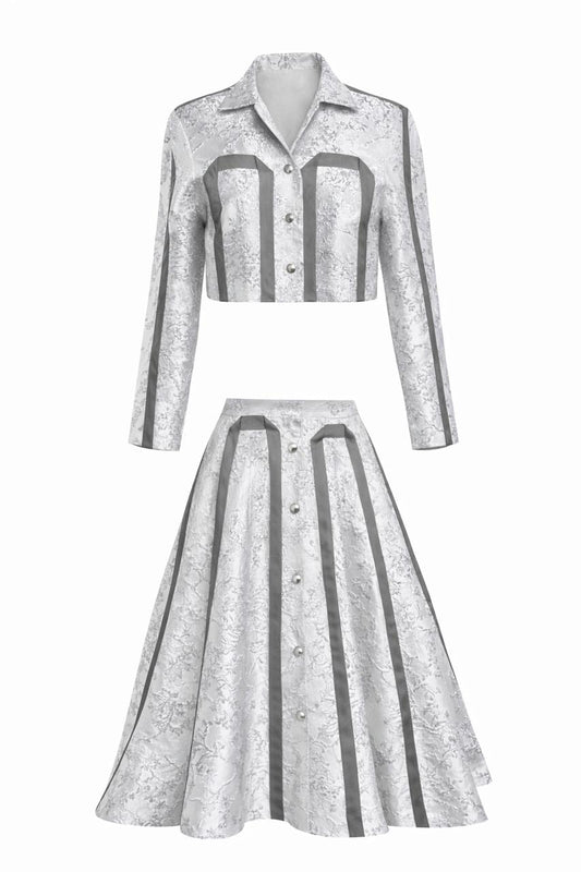 Nuru Brocade Flair Skirt