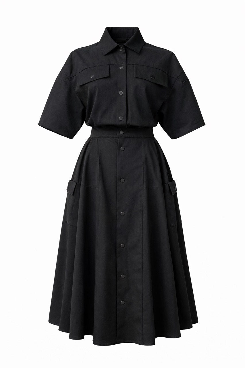 Atlas Denim Shirt and Skirt Matching Set