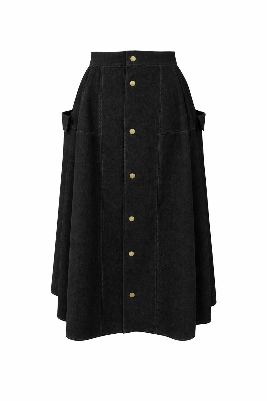 Atlas Denim Shirt and Skirt Matching Set