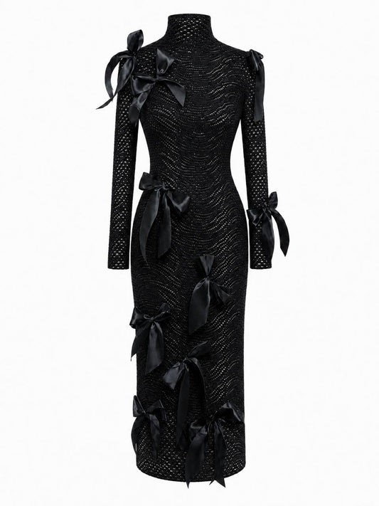 Sable Form Ribbon Lace Dress