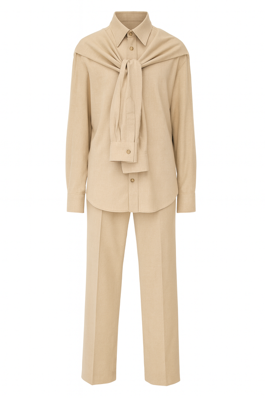 Armani Double-Sleeve Linen Set