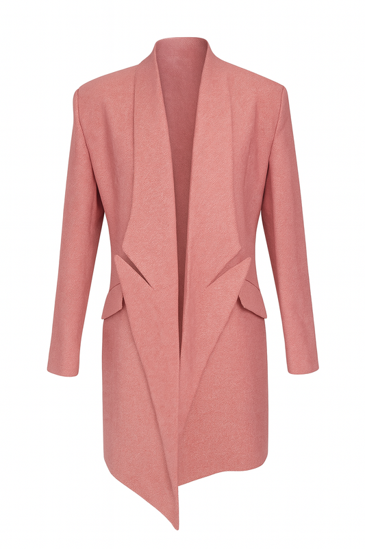 Coral-Rose Wool Blend Coat