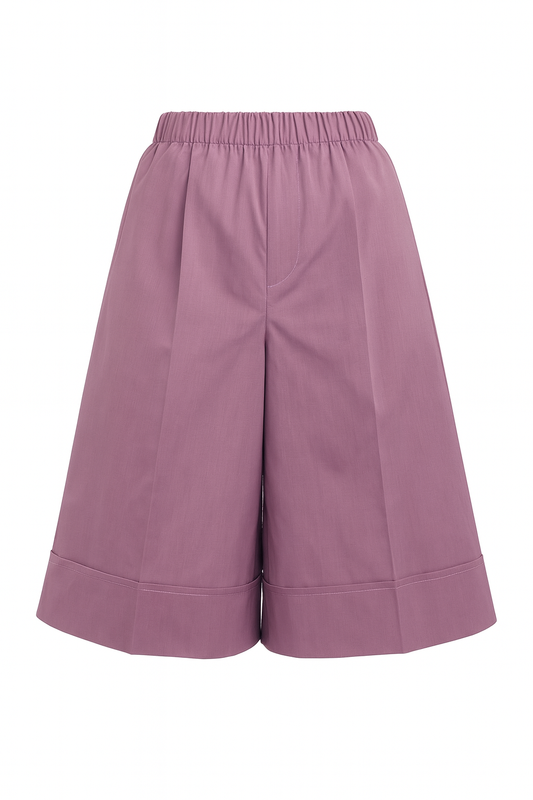 Mauve Tailored Culotte Shorts