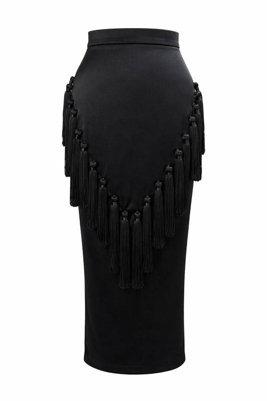 The Éclipse Fringe Contour Midi Skirt