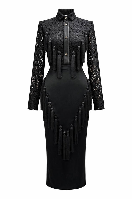 The Noir Accent Tassel Shirt