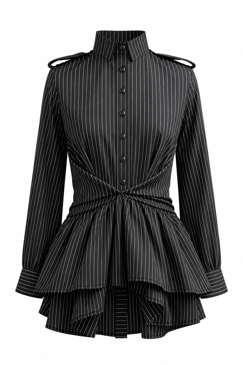 ETRO UTILITY PINSTRIPE SCULPT SHIRT