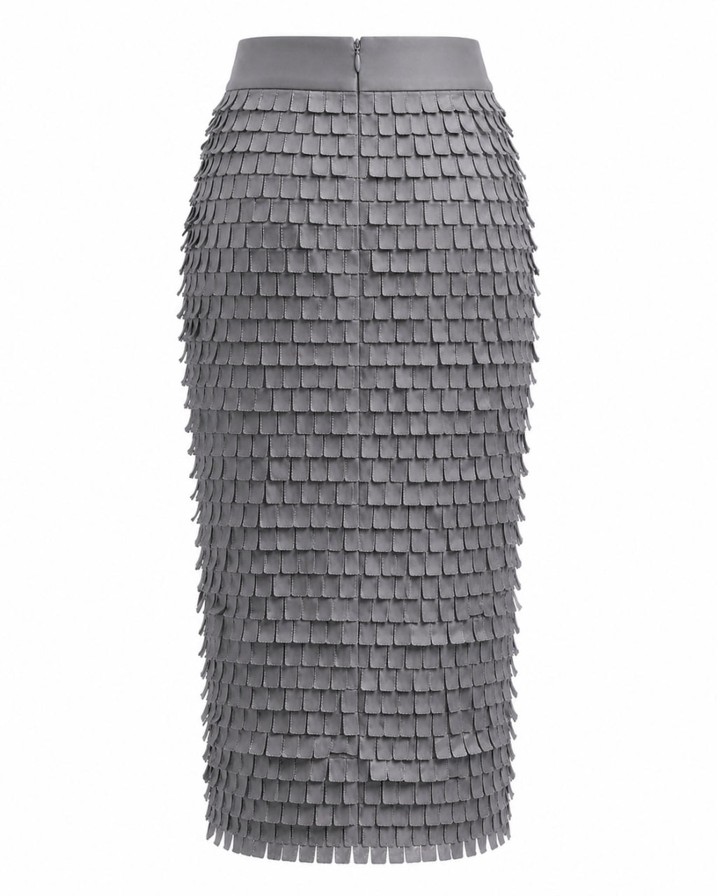 Grey Layered Fringe Skirt