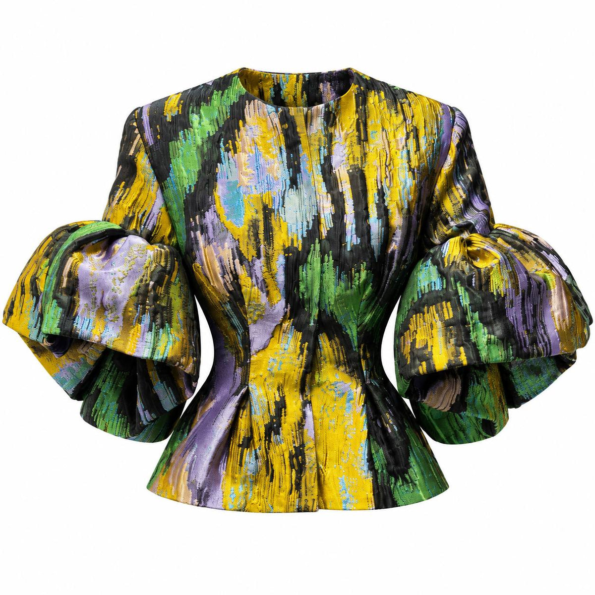 Multicolour Sculpted Brocade Top