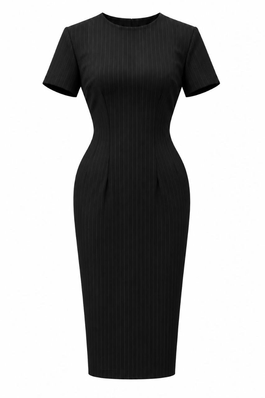 Pinstripe Sculpted Pencil Dress
