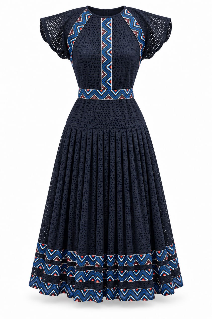 Allegra Mesh Dress with Petersham Trim
