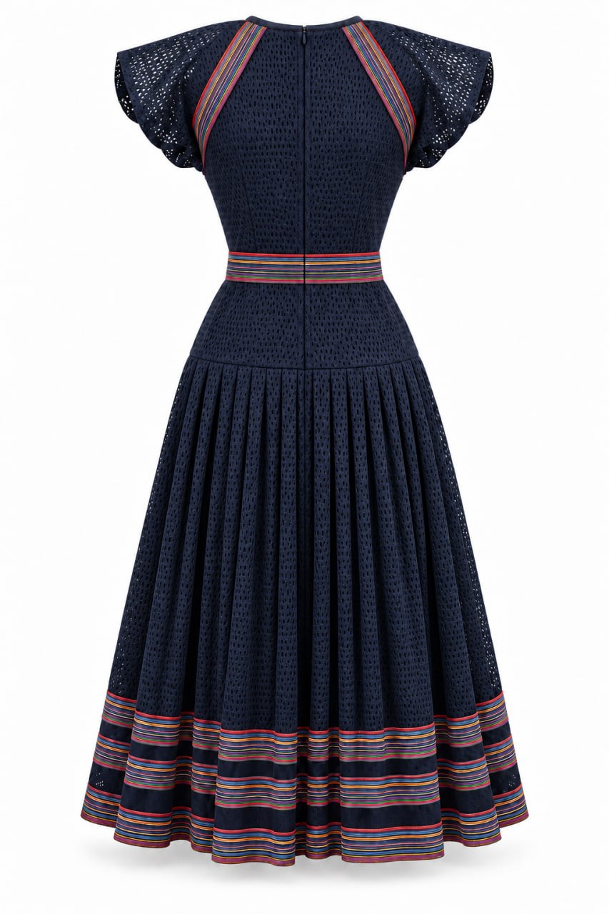 Dakalo Mesh Dress with  Petersham Trim