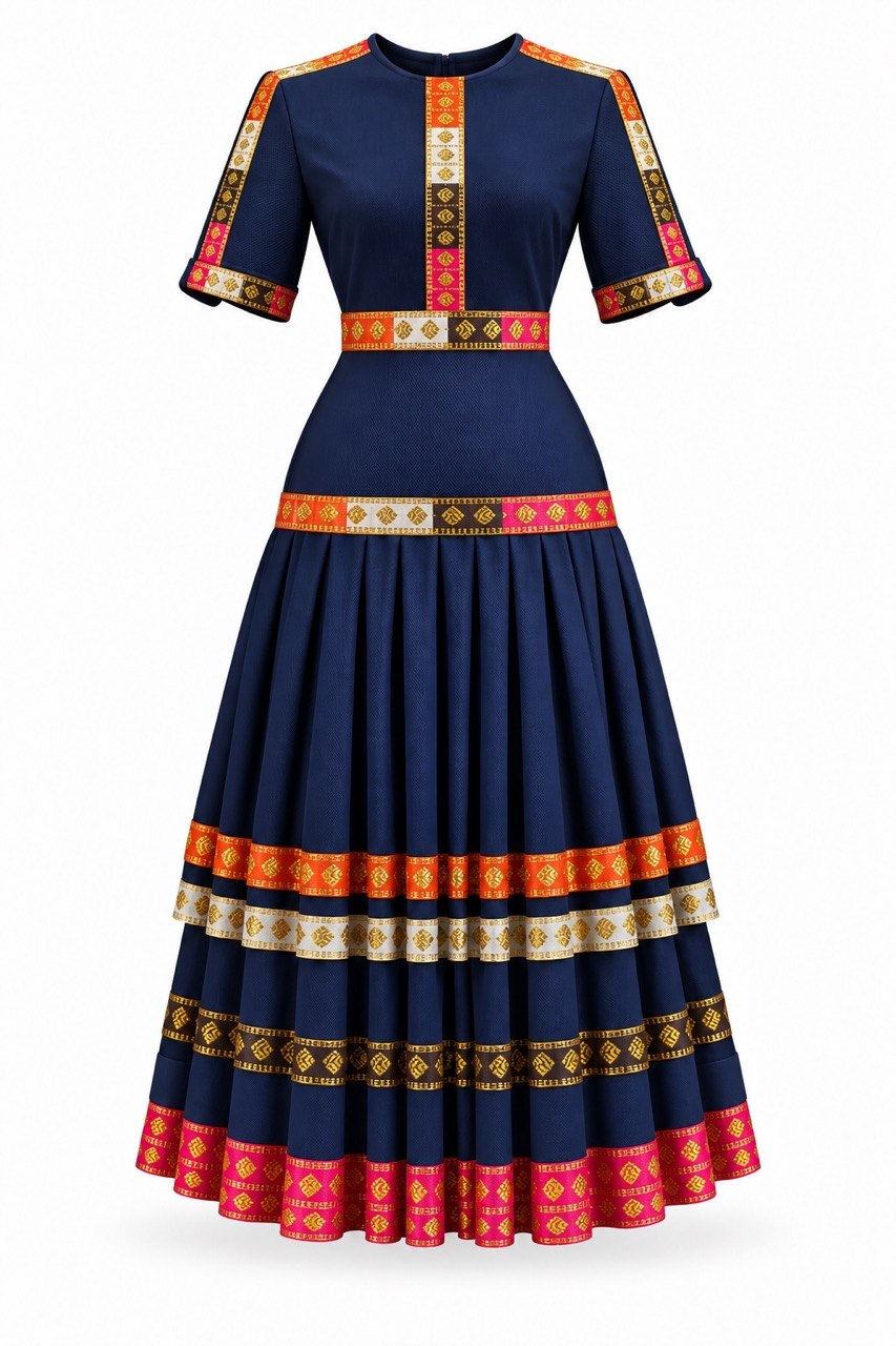 Lethabo Mesh Dress with Petersham Trim