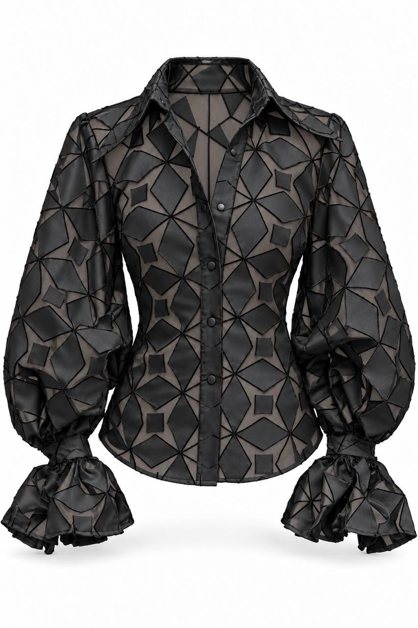 ZARIA Geometric Blouse