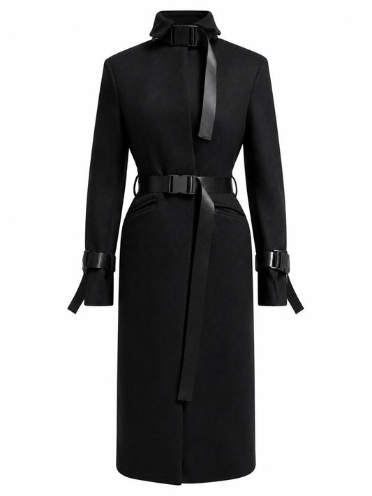 ETRO UTILITY BLACK MELTON TRACKSUIT COAT