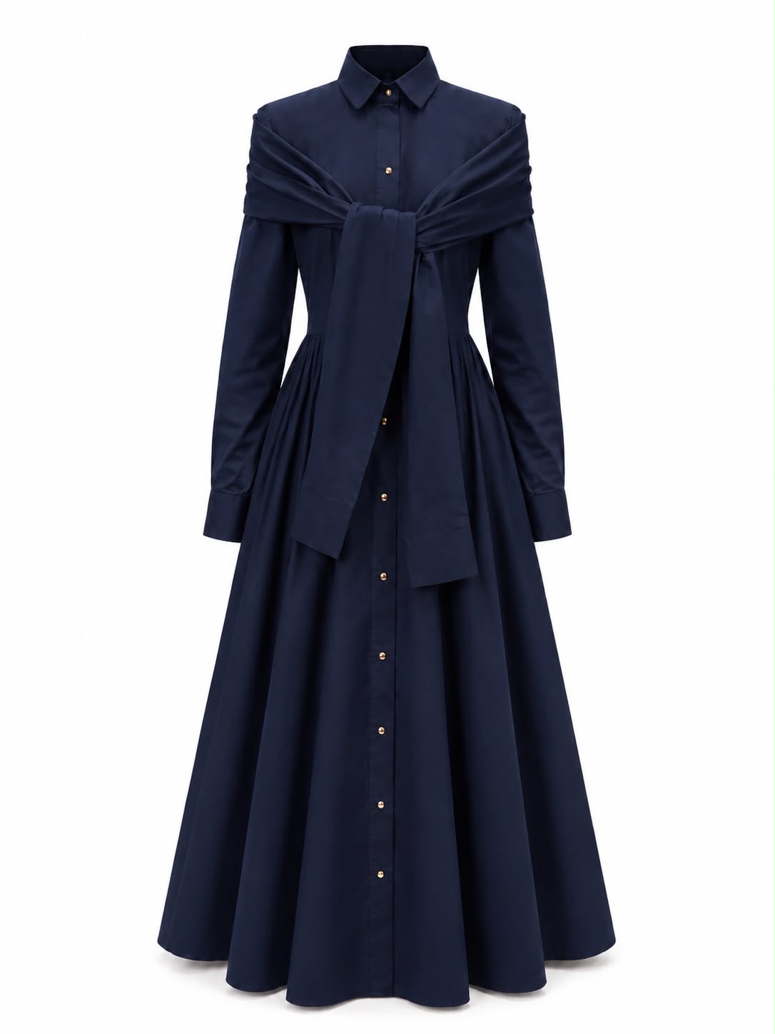Cotton Chino Shirt Dress