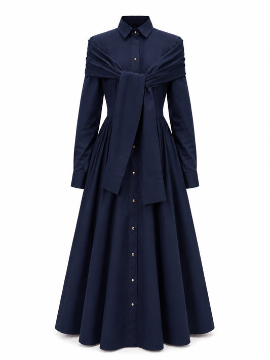 Cotton Chino Shirt Dress