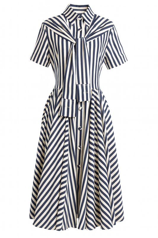 Blue Linen Rayon Dress