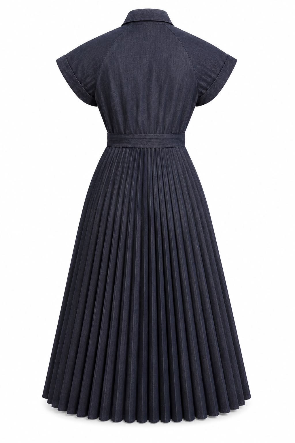 Pleated Denim Dress