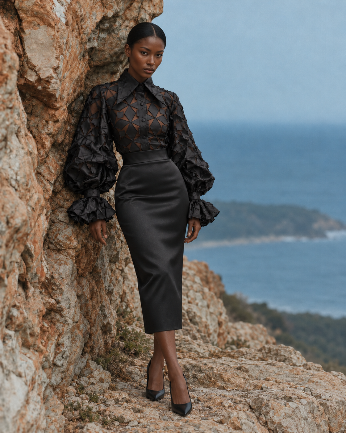 ZARIA Geometric Blouse