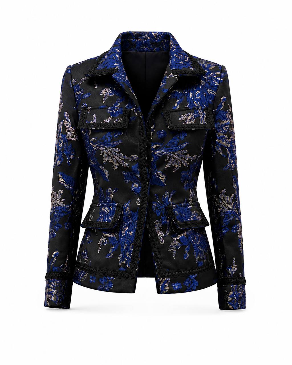 Midnight Bloom Brocade Jacket