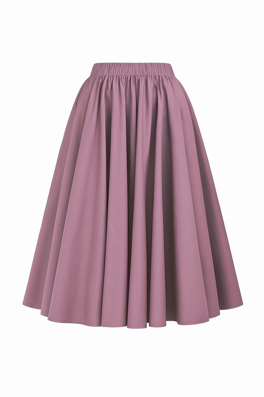 Mauve Full Skirt (Elastic Waist)