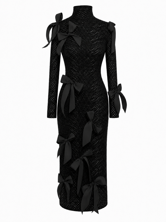 Sable Form Ribbon Lace Dress