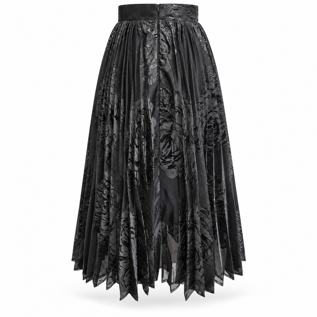 After Dusk: The Shadow Bloom Pleated Skirt