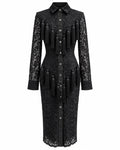 The Noire Tassel Lace Midi Dress