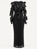 Shadow Lace Ribbon Dress