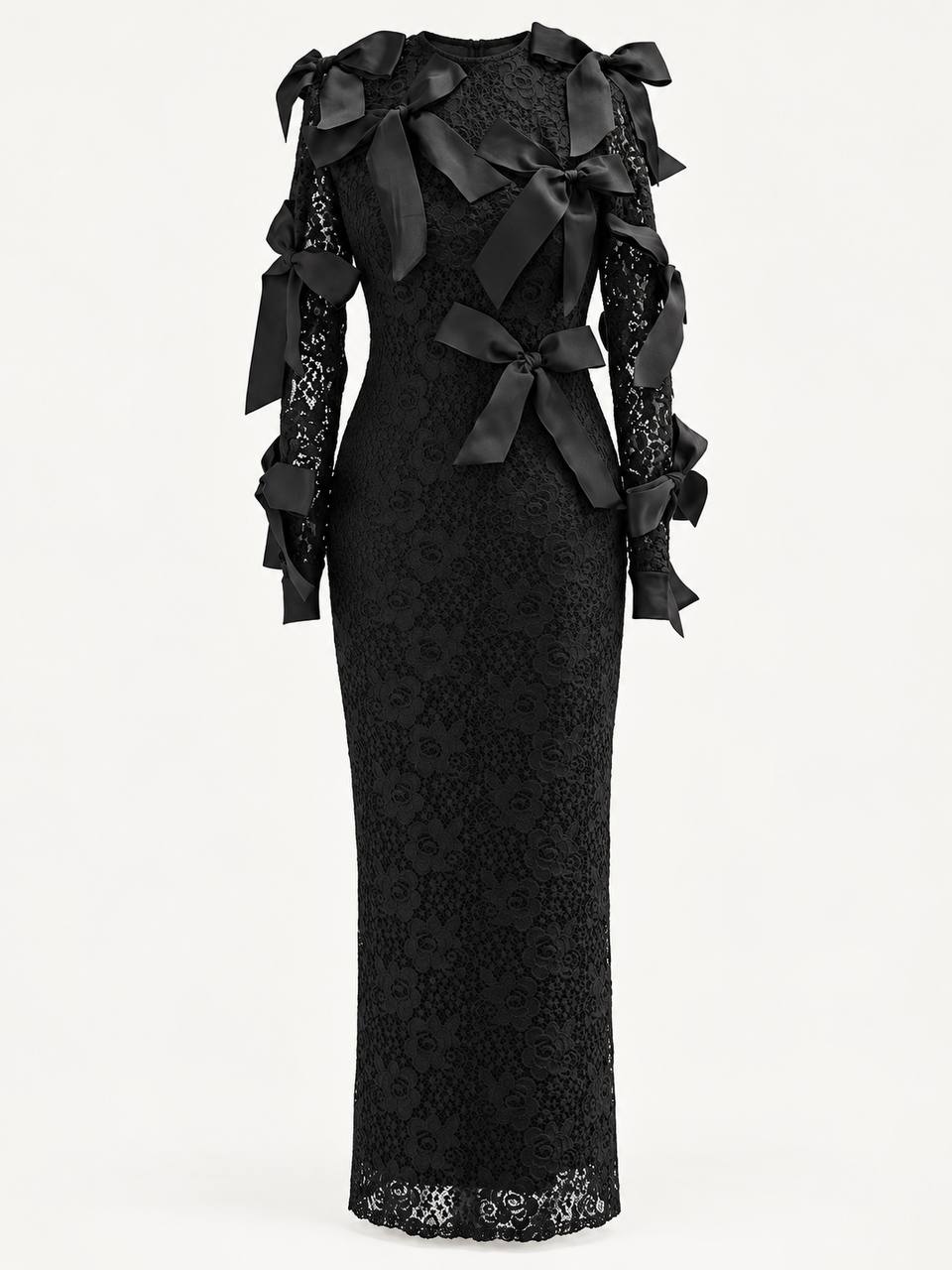 Shadow Lace Ribbon Dress